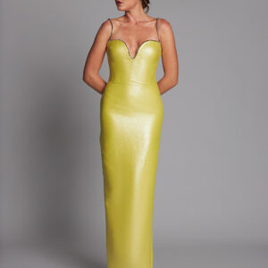 Sleeveless Fitted Gown With Cape - Image 2