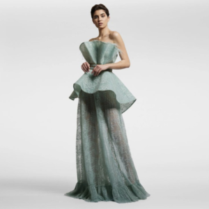 Strapless Structured Peplum Gown - Image 2