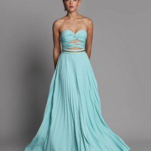 Cut-Out Strapless Gown With Cape - Image 3